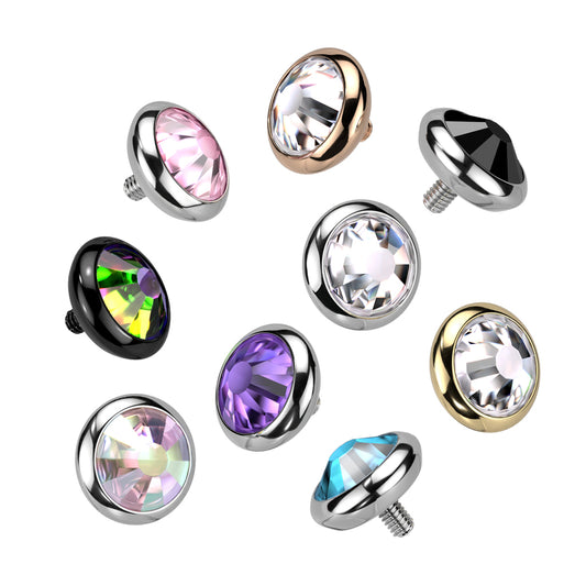 Flat Bezel Crystal Dermal Top