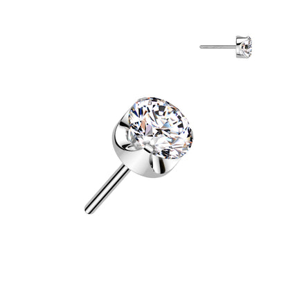 Threadless Push In Prong Set Round CZ Top