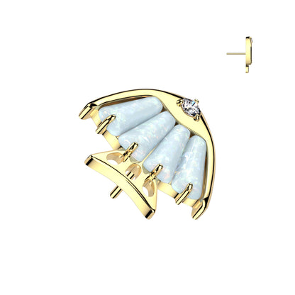 Threadless Push In 4 Baguette CZ or Opal Fish Body With CZ Eye Top