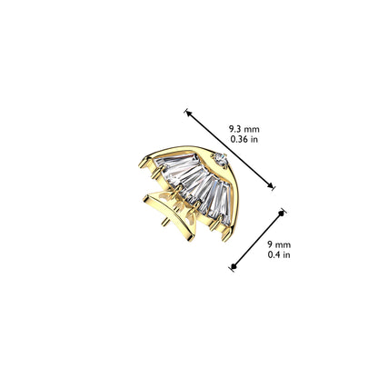 Threadless Push In 4 Baguette CZ or Opal Fish Body With CZ Eye Top