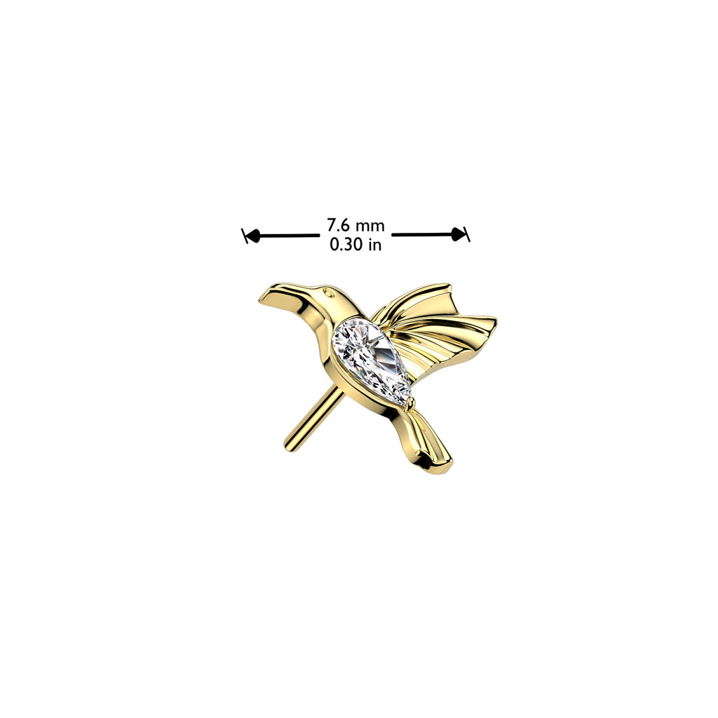 Threadless Push In CZ Hummingbird Top