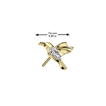 Threadless Push In CZ Hummingbird Top