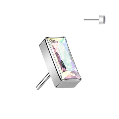 Threadless Push In Rectangular CZ Top