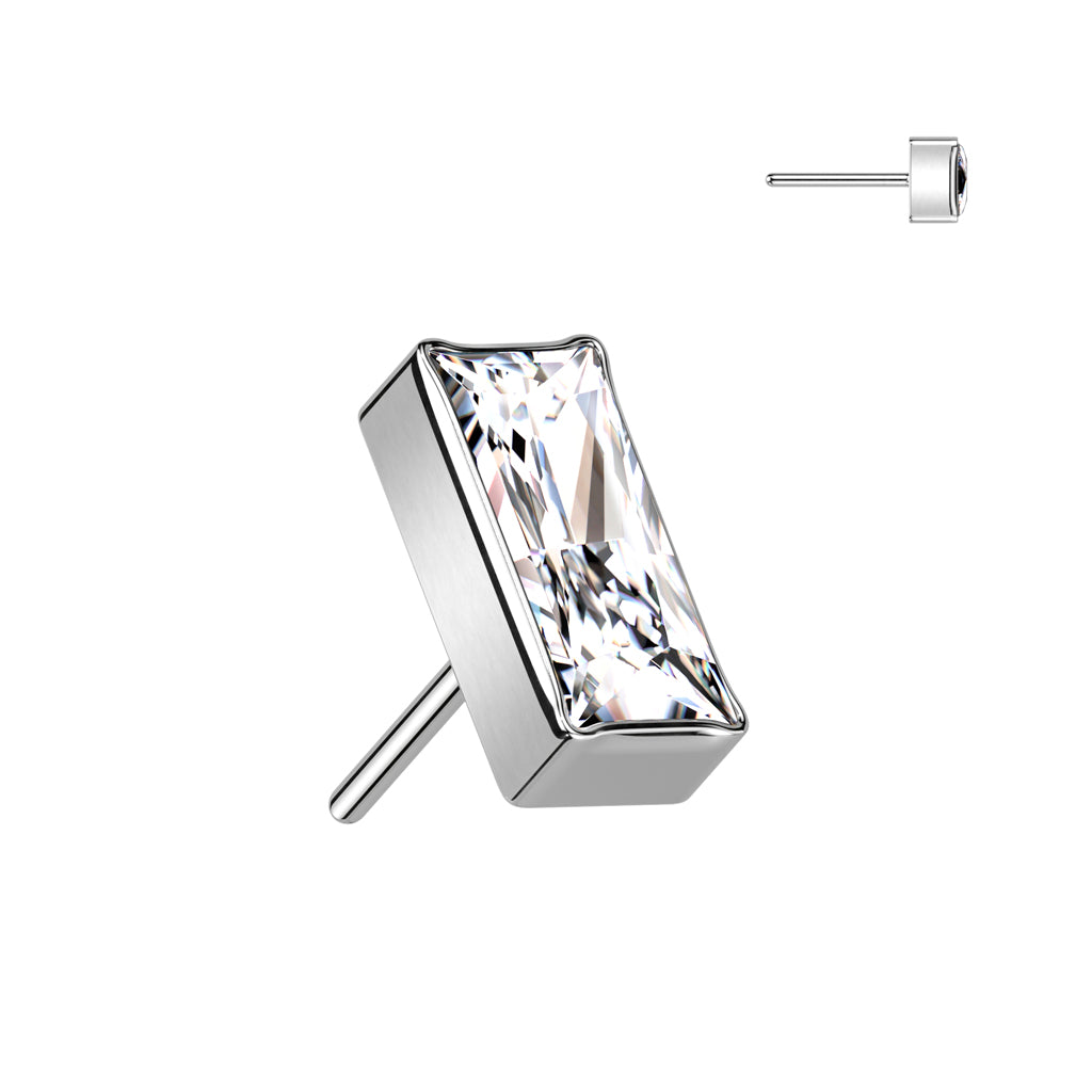 Threadless Push In Rectangular CZ Top