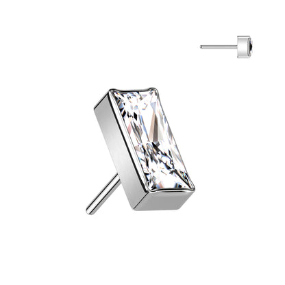 Threadless Push In Rectangular CZ Top