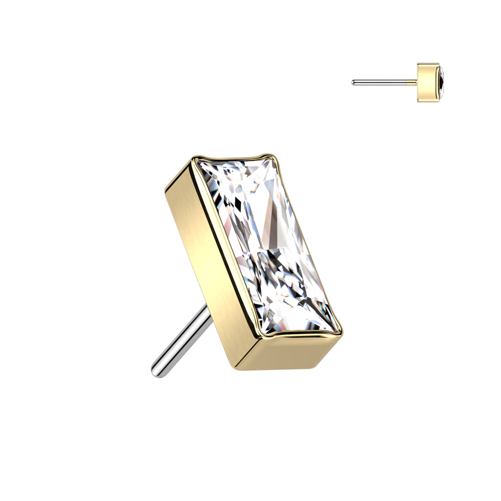Threadless Push In Rectangular CZ Top