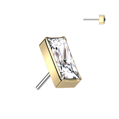 Threadless Push In Rectangular CZ Top