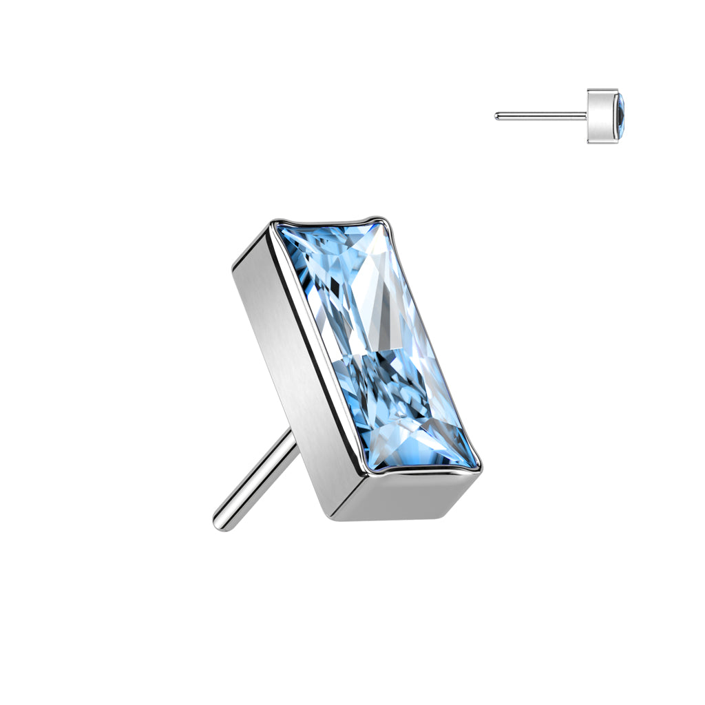 Threadless Push In Rectangular CZ Top