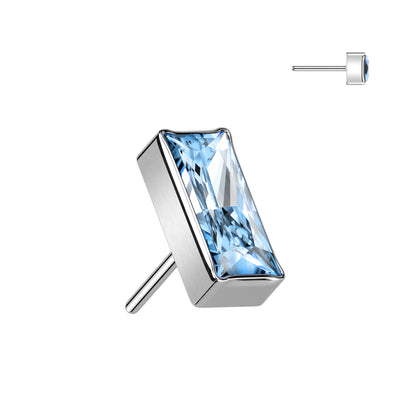 Threadless Push In Rectangular CZ Top