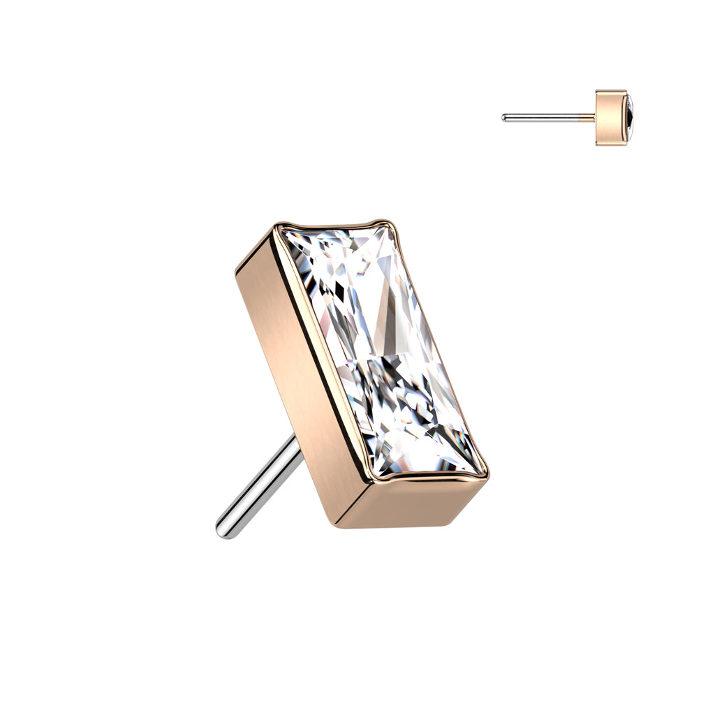 Threadless Push In Rectangular CZ Top