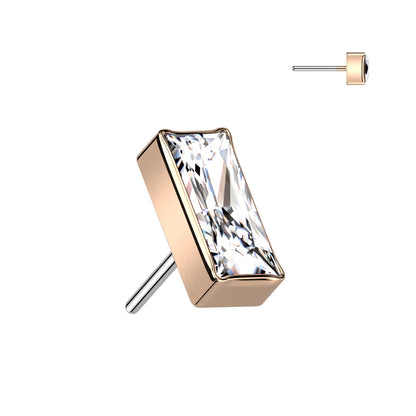 Threadless Push In Rectangular CZ Top