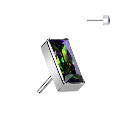 Threadless Push In Rectangular CZ Top