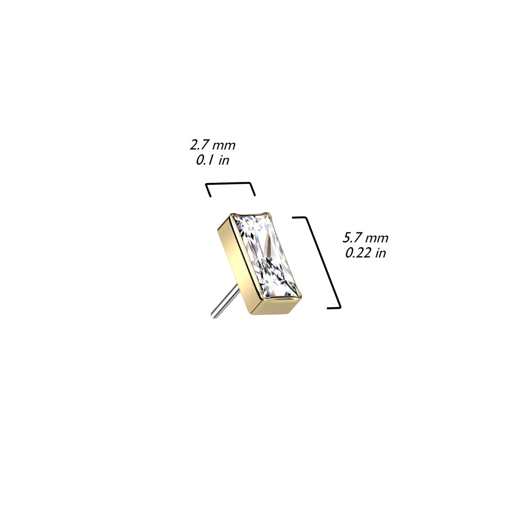 Threadless Push In Rectangular CZ Top