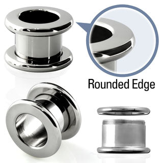 Flesh tunnel plug with rounded edges