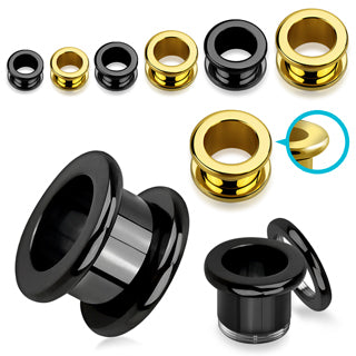 Flesh tunnel plug with rounded edges