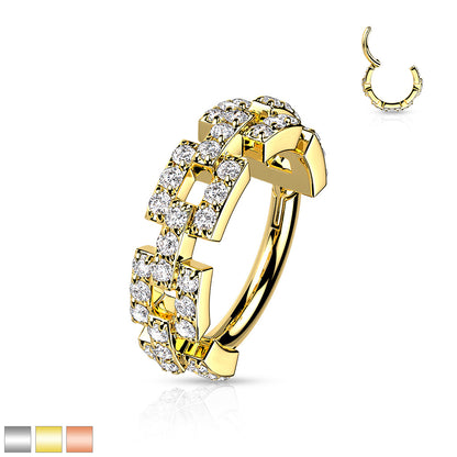 High Quality Precision with CZ Pave Square Links / Chain