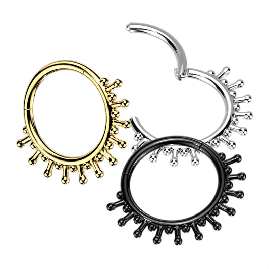 High Quality Precision Hinged Segment Ring with Beads between Beaded End Sticks