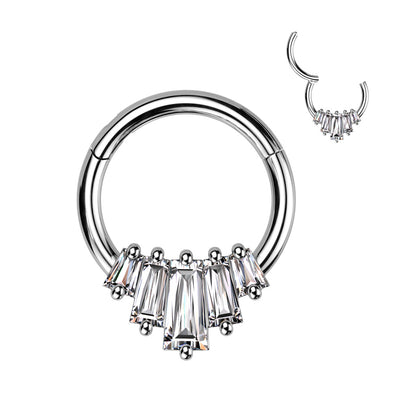 High Quality Precision Hinged Segment Ring With 5 Baguette