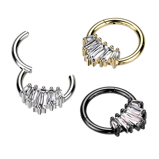 High Quality Precision Hinged Segment Ring With 5 Baguette
