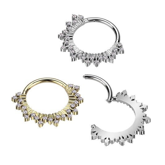 High Quality Precision Hinged Segment Ring With CZ Fan