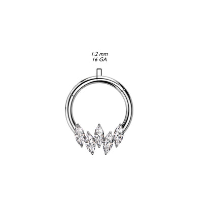 High Quality Precision 5 Marquise CZ Segment Ring