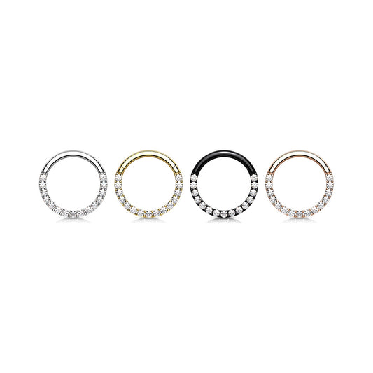 High Quality Precision Rings with CNC Set Front Facing CZ Paved