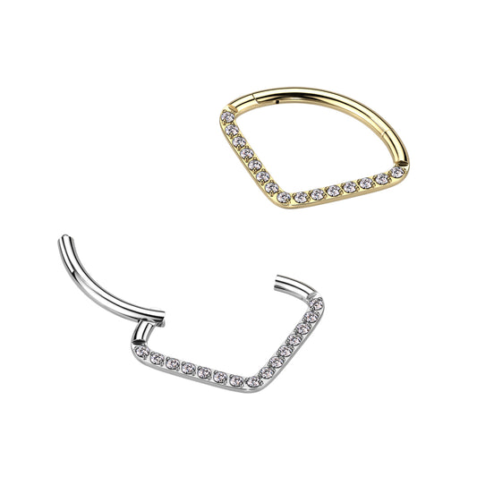 Ring With Wide CZ Pave Chevon