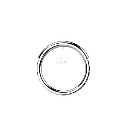 Hoop Ring With Pave Outward Facing Square CZs