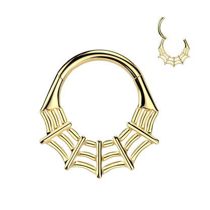Spider Web Hinged Segment Hoop Ring