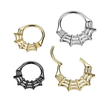 Spider Web Hinged Segment Hoop Ring