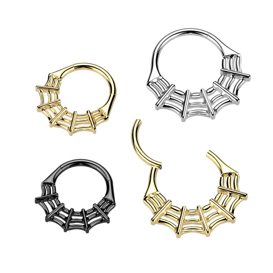 Spider Web Hinged Segment Hoop Ring