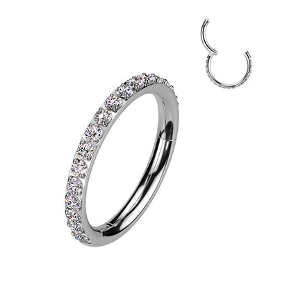 Ring With Outward Facing Pave CNC Set CZ