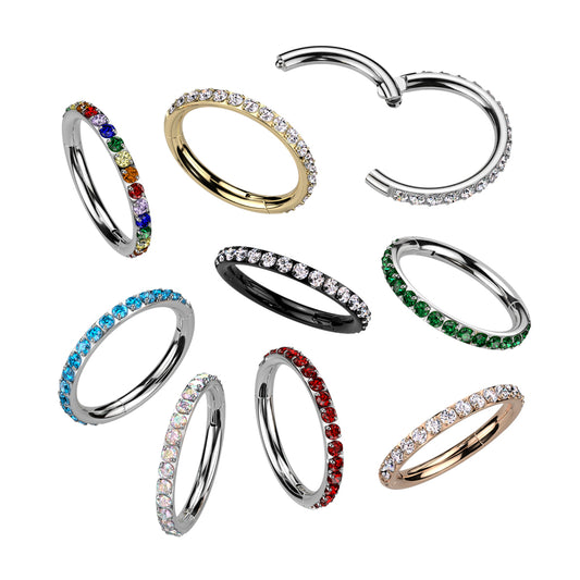 Ring With Outward Facing Pave CNC Set CZ