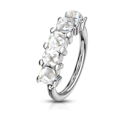 5 Illuminating Stones Lined Set All Bendable Hoop Cuff