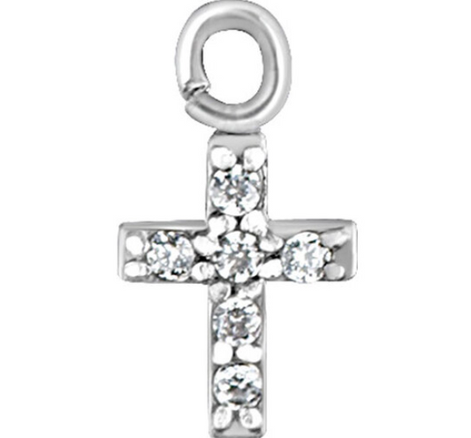 Cross CZ Paved Charm