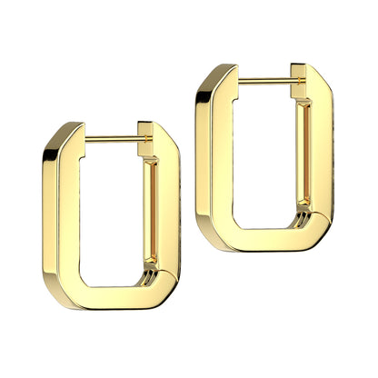 Hinged Rectangle Hoop Earrings