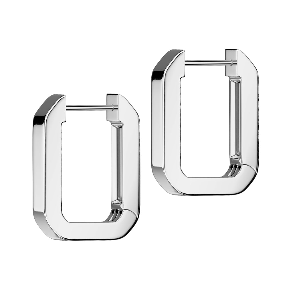 Hinged Rectangle Hoop Earrings