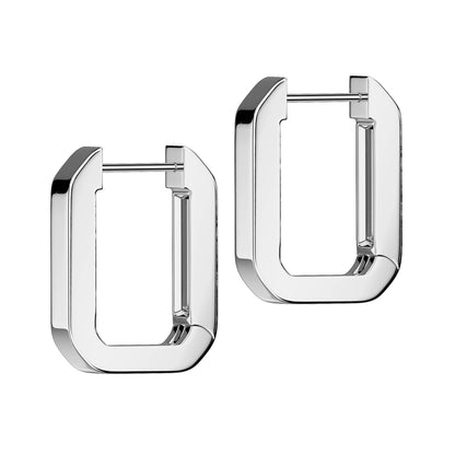Hinged Rectangle Hoop Earrings
