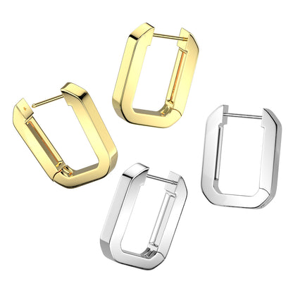 Hinged Rectangle Hoop Earrings