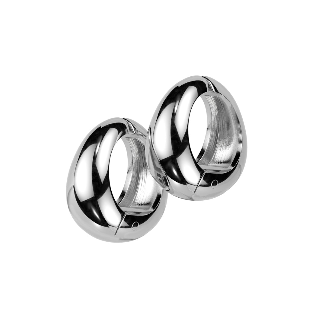 Wide Oval Non-Piercing Clip On Ear Cuff Earrings