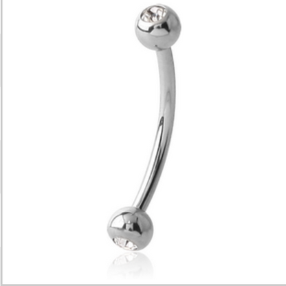 Double Jewelled Curved Barbell