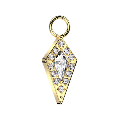 CZ Pave Spear Charm