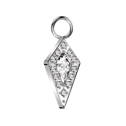 CZ Pave Spear Charm