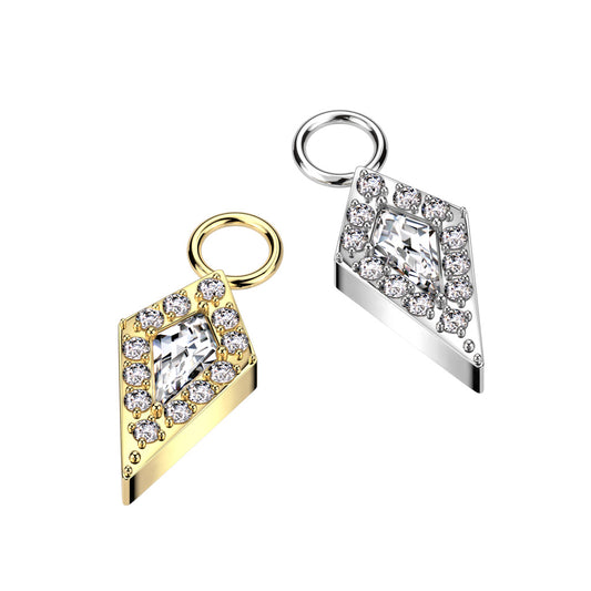 CZ Pave Spear Charm