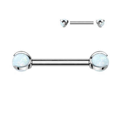 Barbell With Claw Set Opal Ball Ends