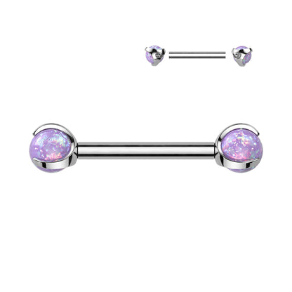 Barbell With Claw Set Opal Ball Ends