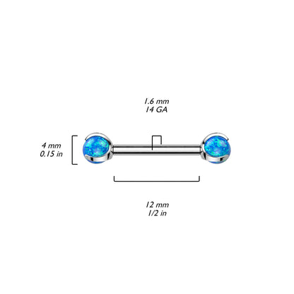 Barbell With Claw Set Opal Ball Ends