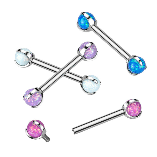 Barbell With Claw Set Opal Ball Ends