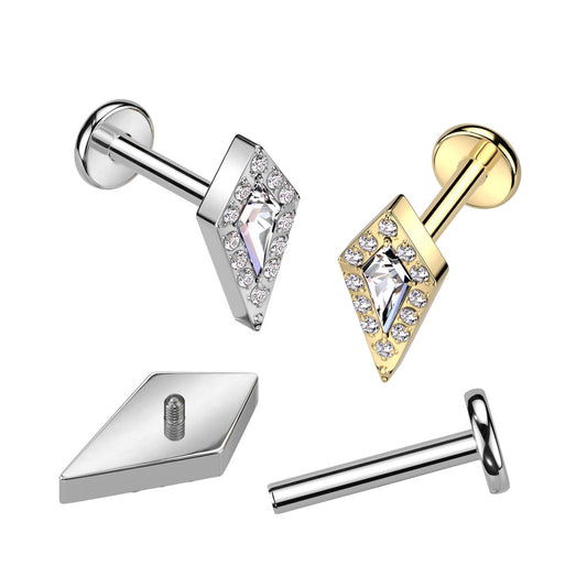 Labret CZ Pave Spear Top