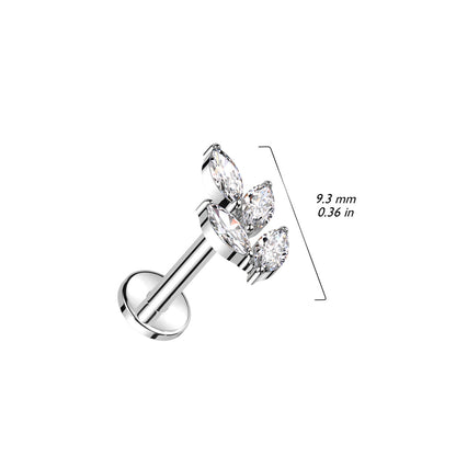 Labret with Marquise CZ Leaf Top